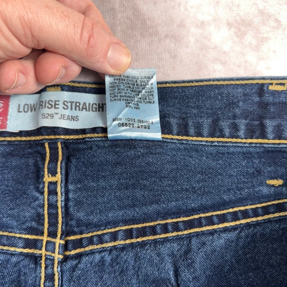 Vintag Levi's 529 Low Rise Straight Leg Jeans 40 x 32‎ Blue Denim